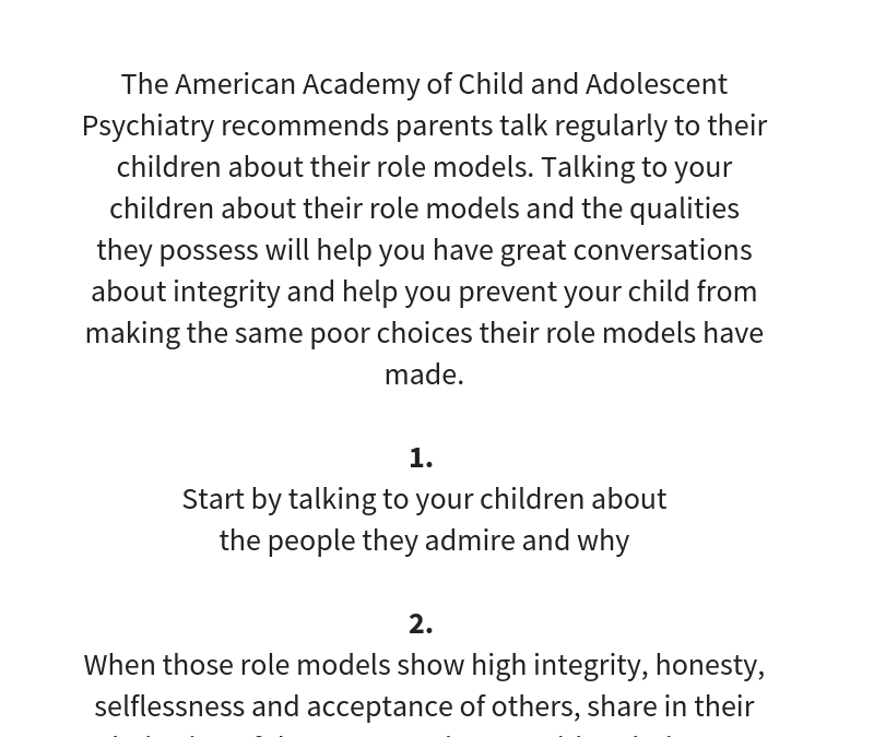 How to … talk to your kids about their role models